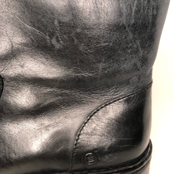 Born Ward Black Leather Side Zip Square Toe Casual Ankle Boots Mens Size 8 - Picture 6 of 12